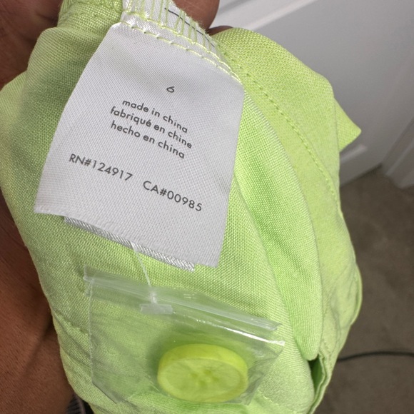 WeWoreWhat Women’s Lime Green Wide Leg Pleated Front Trouser Pant, Sz 6 - Picture 8 of 10